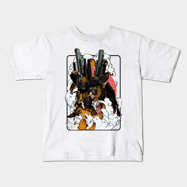 Mecha Armored Booster Kids T-Shirt by gblackid